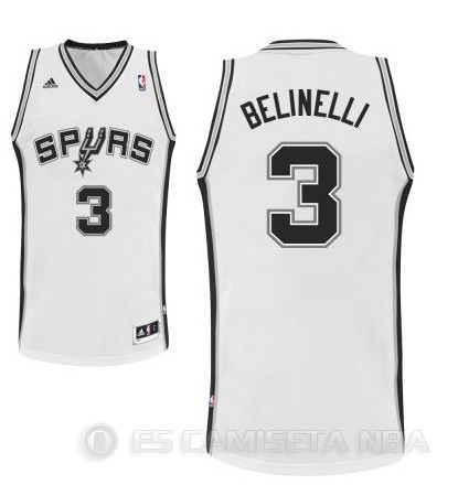 Camiseta Belinelli #3 San Antonio Spurs Blanco - Haga un click en la imagen para cerrar